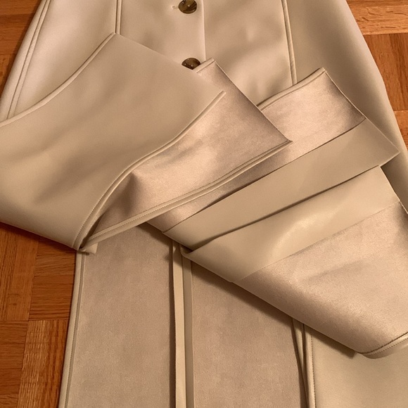 NWT BANANA REPUBLIC Business/Preppy Pearl Vegan Leather Pleated Midi  Skirt - Picture 3 of 7